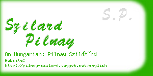 szilard pilnay business card